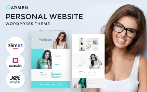 Carmen Personal Website WordPress Theme 1.0.1 GPL Theme