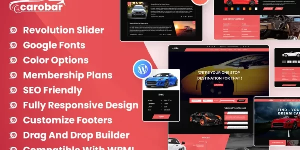 Carobar Car Dealer WordPress Theme 1.0.0 GPL Theme