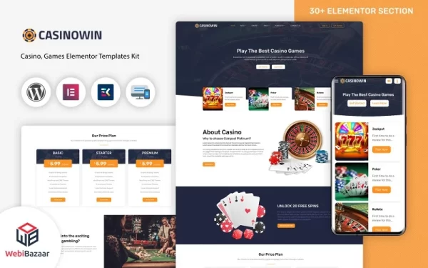 Casinowin Casino Gambling WordPress Template WordPress Theme 1.0 GPL Theme