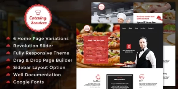 Catering WordPress Theme 1.2 GPL Theme