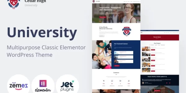 Cedar High University WordPress Theme 2.0 GPL Theme
