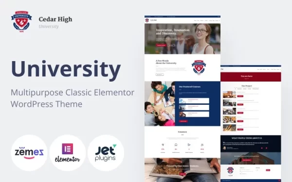 Cedar High University WordPress Theme 2.0 GPL Theme
