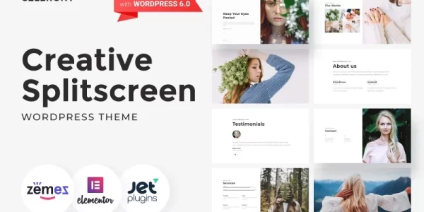 Celerony Creative Splitscreen WordPress Elementor Theme WordPress Theme 1.0.1 GPL Theme