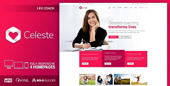 Celeste Life Coach Therapist 1.2.8 GPL Theme