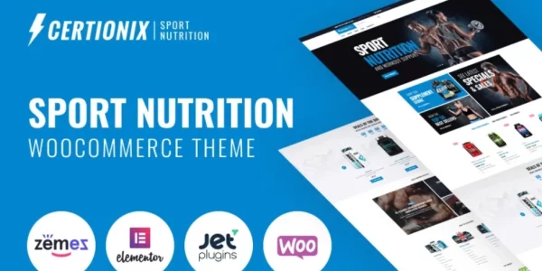 Certionix Sport Nutrition Website Template with Woocommerce and Elementor WooCommerce Theme 1.0.0 GPL Theme
