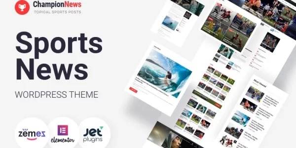 ChampionNews Sports News WordPress Elementor Theme WordPress Theme 1.0.1 GPL Theme