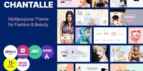Chantalle Multipurpose Woman Fashion WordPress Elementor Theme WordPress Theme 1.0.0 GPL Theme