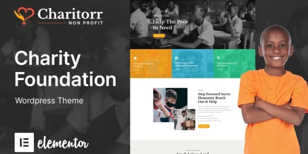 Charitorr Nonprofit Charity Donation WordPress Theme 1.0.0 GPL Theme