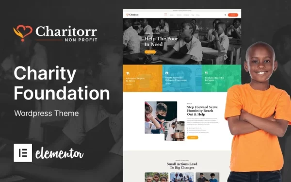 Charitorr Nonprofit Charity Donation WordPress Theme 1.0.0 GPL Theme