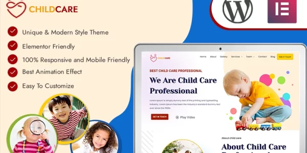 Child Care Premium WordPress Theme WordPress Theme 1.0.1 GPL Theme