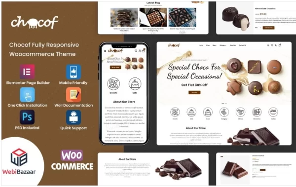 Chocof – Chocolate Sweets Candy WordPress Elementor Theme 1.0 GPL Theme