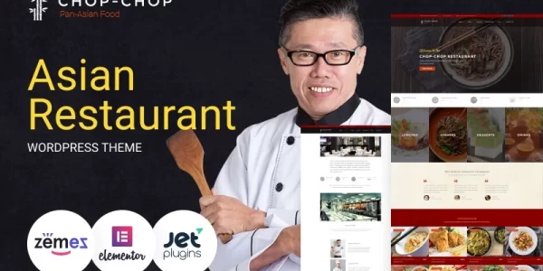 Chop-Chop Asian Restaurant WordPress Theme 1.0.1 GPL Theme