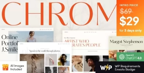 Chroma Photography Portfolio WordPress Theme 1.3.0 GPL Theme