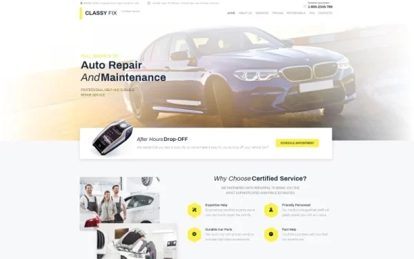 Classy Fix Car Repair WordPress Elementor Theme WordPress Theme 1.0.0 GPL Theme