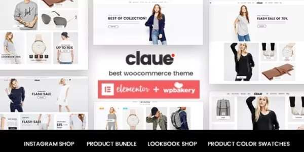 Claue Clean, Minimal Elementor WooCommerce Theme 2.1.9 GPL Theme