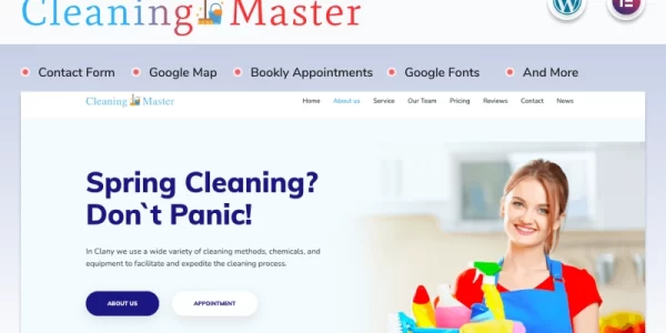 Cleaning Master Landing page with Blog WordPress Theme 1.2 GPL Theme