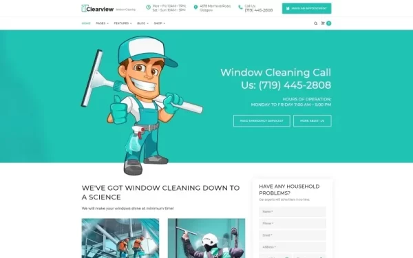 Clearview Window Cleaning Services WordPress theme WordPress Theme 1.0.0 GPL Theme
