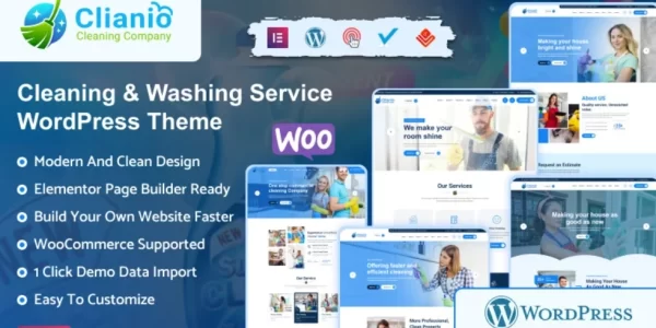 Clianio – Cleaning Services WordPress Theme 1.0.0 GPL Theme