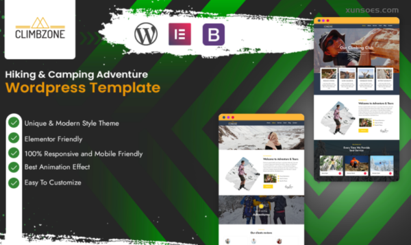 Climbzone Hiking Camping Adventure WordPress Theme 1.0.0 GPL Theme
