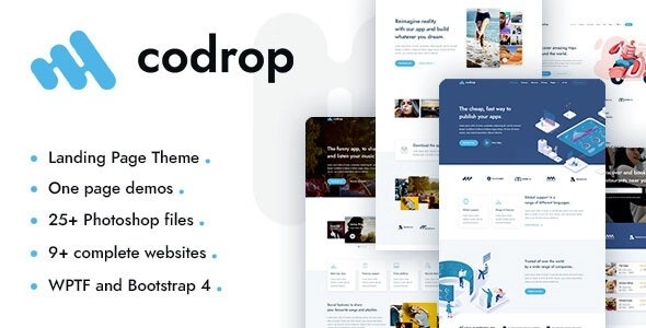 Codrop App Landing Page Theme 1.0 GPL Theme