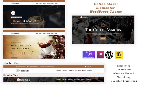Coffee Makers The Elementor Coffee WordPress Theme 1.0.0 GPL Theme
