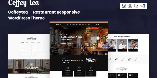 Coffeytea Restaurant Responsive WordPress Theme 1.0.0 GPL Theme