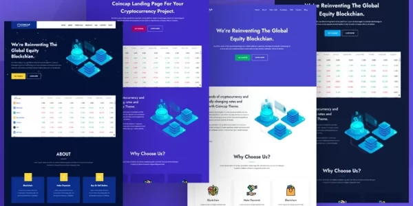 Coincap – Cryptocurrency ICO Landing Page WordPress Theme 1.2 GPL Theme