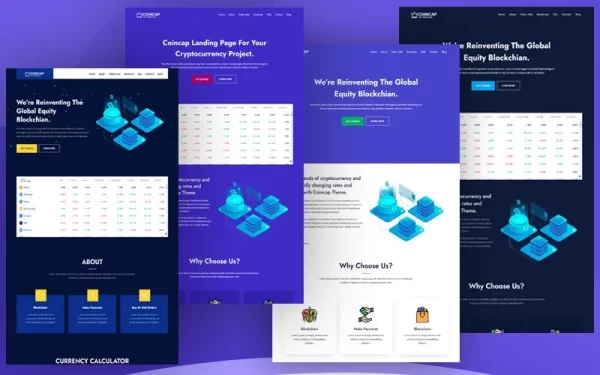 Coincap – Cryptocurrency ICO Landing Page WordPress Theme 1.2 GPL Theme
