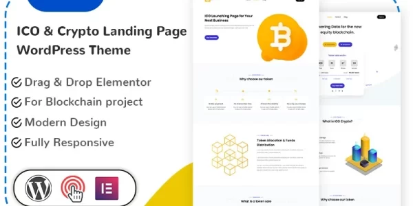 Coinmax ICO Crypto Landing Page Free WordPress Theme 1.0.0 GPL Theme