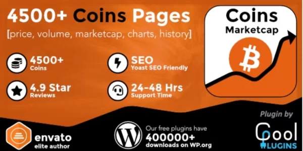 Coins MarketCap WordPress Cryptocurrency Plugin 5.4.1 GPL Plugins