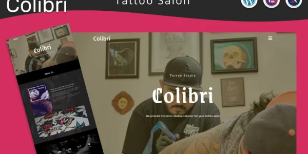 Colibri Tattoo Salon Landing page Elementor WordPress Theme 1.1 GPL Theme