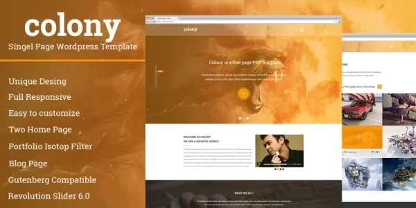 Colony Single Page WordPress Template WordPress Theme 4.6.0 GPL Theme