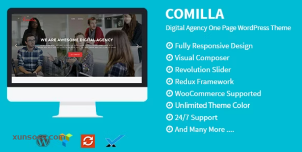 Comilla Digital Agency One Page WordPress Theme 1.6.0 GPL Theme
