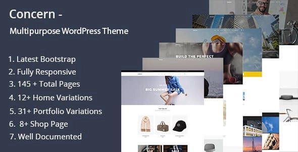 Concern Multipurpose and Portfolio WordPress Theme 1 GPL Theme