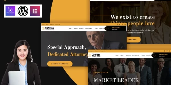 Confess Lawyer Attorney and Law Firm WordPress Elementor Theme WordPress Theme 1.0.0 GPL Theme
