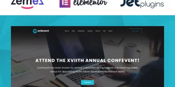 Confevent Event Landing Page WordPress Theme 1.0.0 GPL Theme