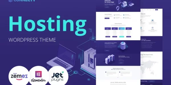 Connecty Hosting WordPress Elementor Theme WordPress Theme 1.0.1 GPL Theme