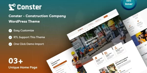 Conster Construction Company WordPress Theme 1.0.0 GPL Theme