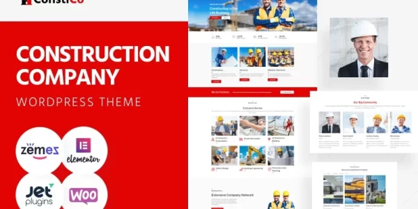 Constico Construction WordPress Elementor Theme WordPress Theme 1.0.4 GPL Theme