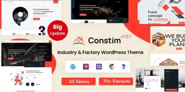 Constim Industry Factory WordPress Theme 1.0.1 GPL Theme