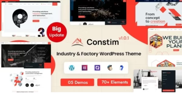 Constim Industry Factory WordPress Theme 1.0.1 GPL Theme