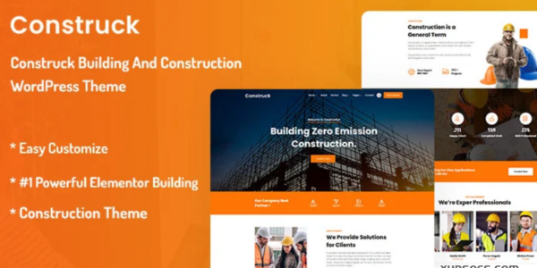 Construck – Building And Construction WordPress Theme 1.0.1 GPL Theme