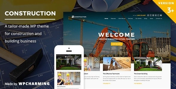 Construction WordPress Theme 3.8 GPL Theme
