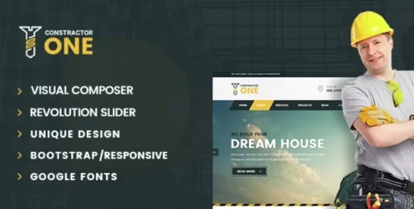 Constructor One – Construction WP Theme 2.2 GPL Theme