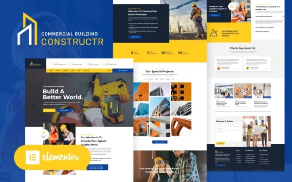 Constructr Construction Industry WordPress Elementor Theme WordPress Theme 1.1 GPL Theme