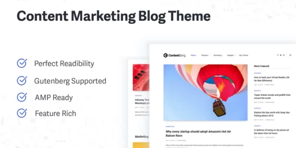 Contentberg Blog Content Marketing Blog Theme 3.0.1 GPL Theme