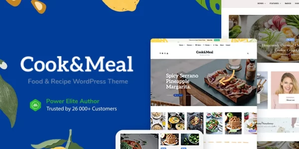 Cook&Meal Food Blog Recipe WordPress Theme 1.0.1 GPL Theme