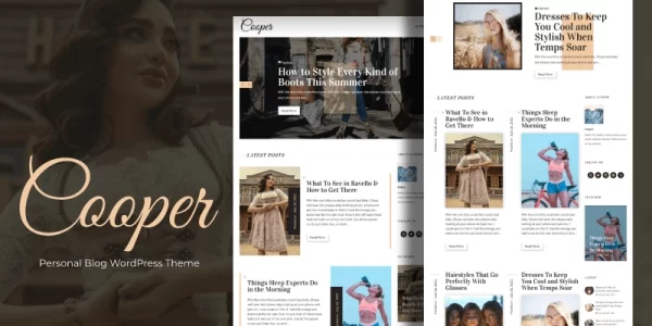 Cooper Personal Blog WordPress Theme 1.1 GPL Theme