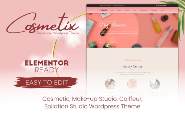 Cosmetix Cosmetics, Make-Up Studio, Women Hairdresser WordPress Theme WordPress Theme 1.0.0 GPL Theme