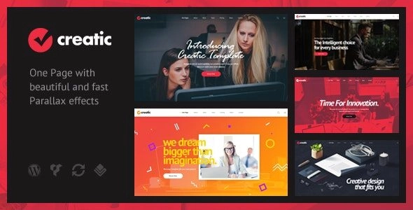 Creatic One Page Parallax WordPress 1 GPL Theme